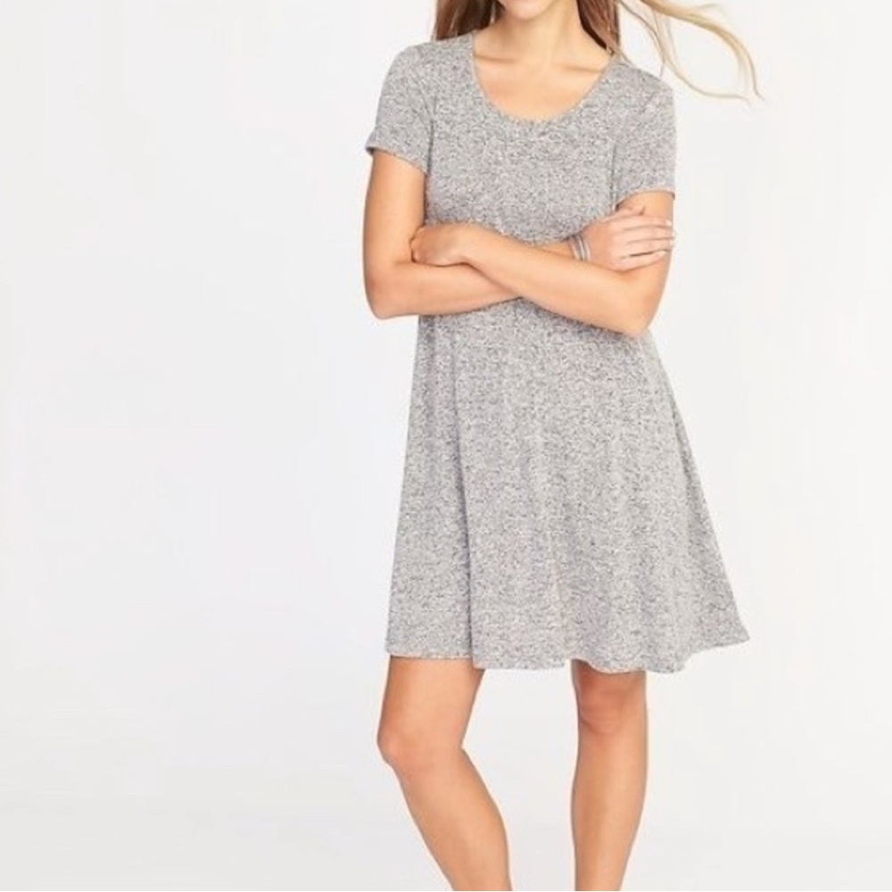 Old Navy Short Sleeve Heather Gray Swing Dress